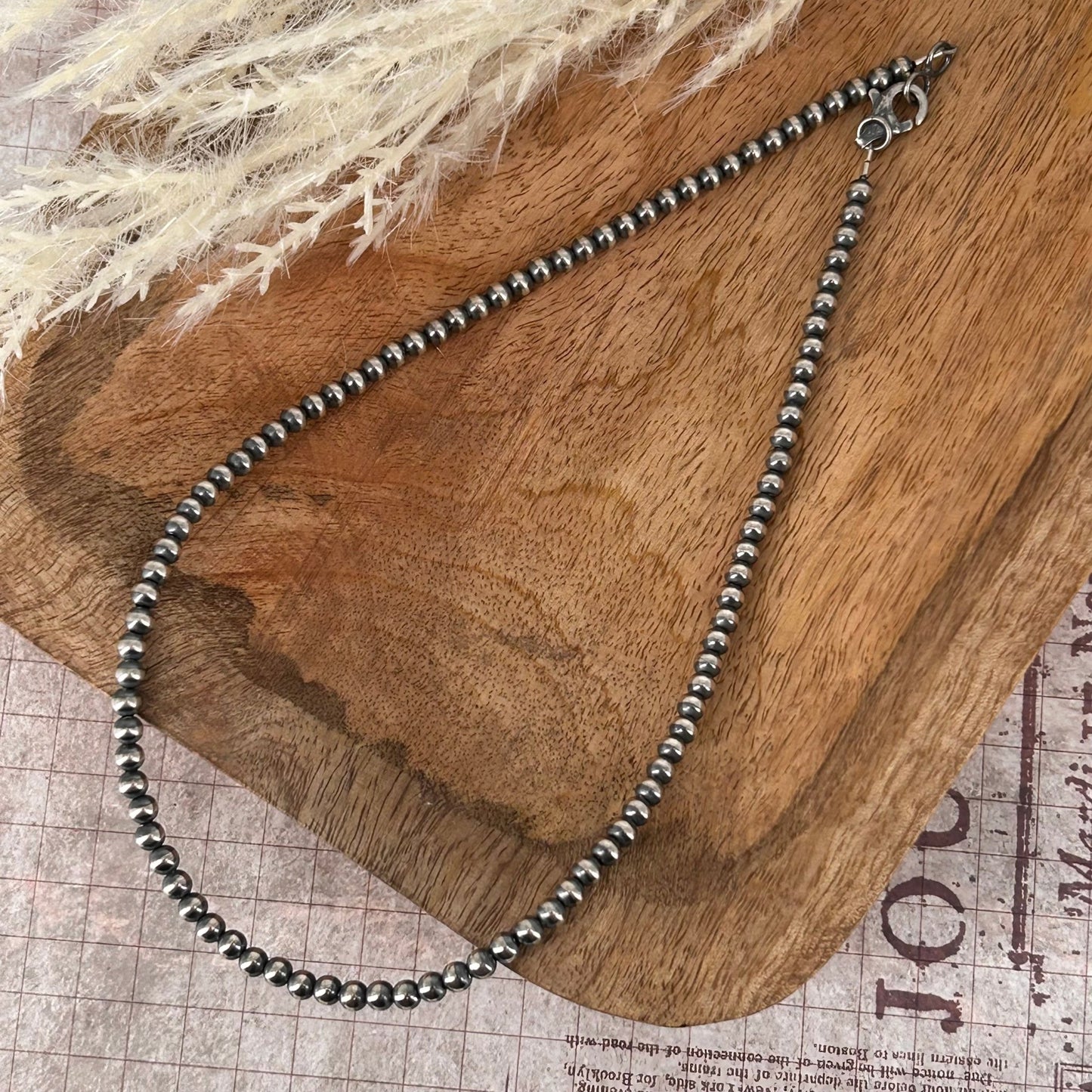 Sterling Pearls 16 inch Necklace 4mm Sterling Silver Hand Strung - Turquoise Sunset!