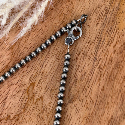 Sterling Pearls 16 inch Necklace 4mm Sterling Silver Hand Strung - Turquoise Sunset!