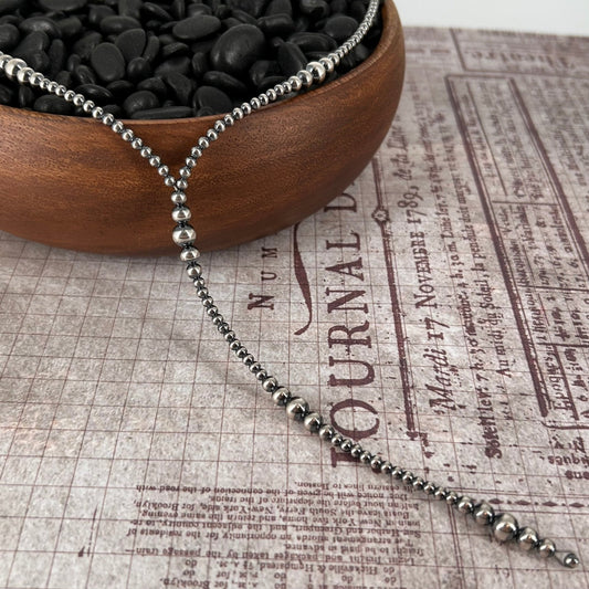 Sterling Pearls 16" Y Design Necklace 3mm - 6mm Transition Hand Strung - Necklace - Turquoise Sunset!