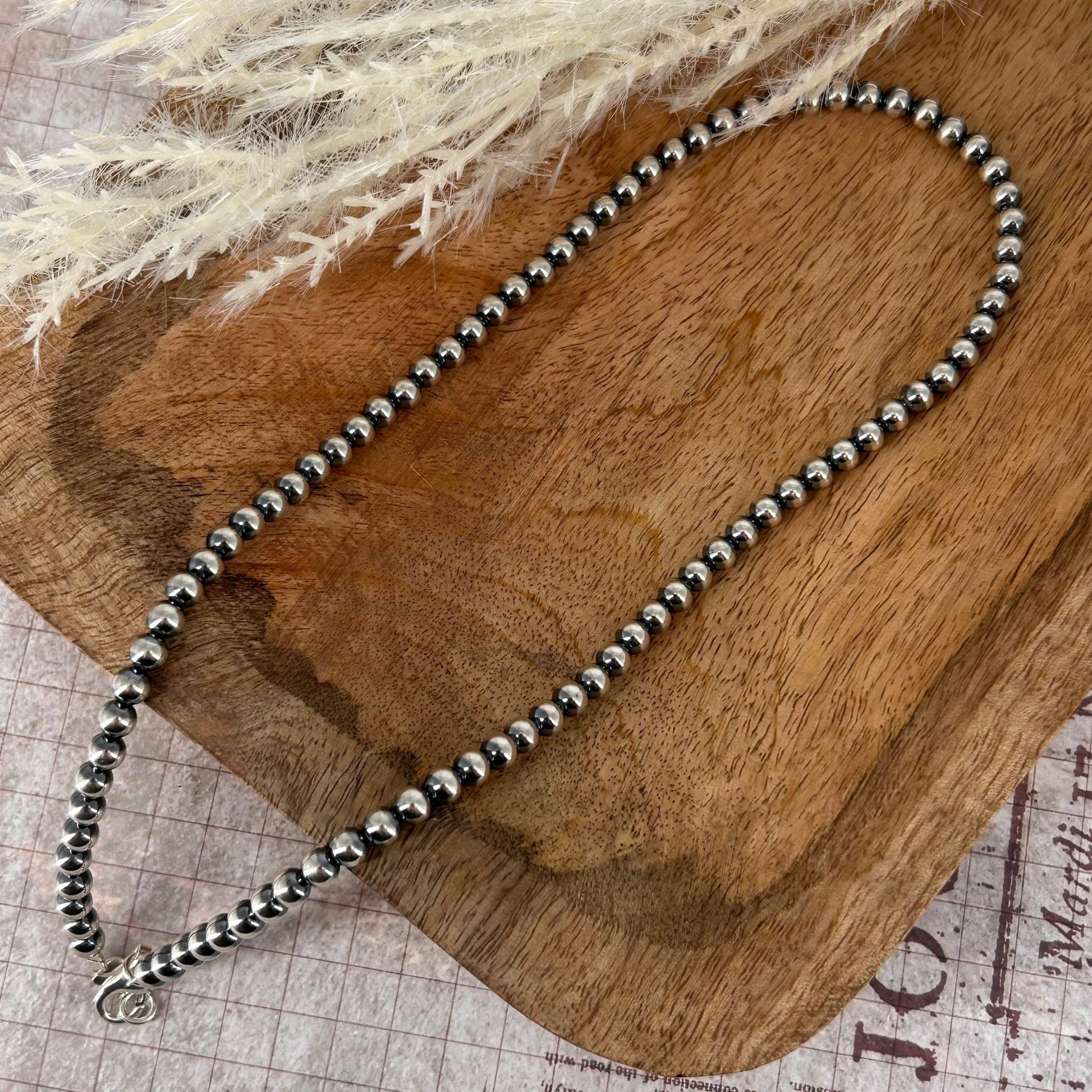 Sterling Pearls 18 inch Necklace 5mm Sterling Silver Hand Strung - Turquoise Sunset!