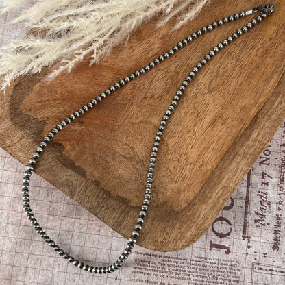 Sterling Pearls 20 inch Necklace 4mm Sterling Silver Hand Strung - Turquoise Sunset!