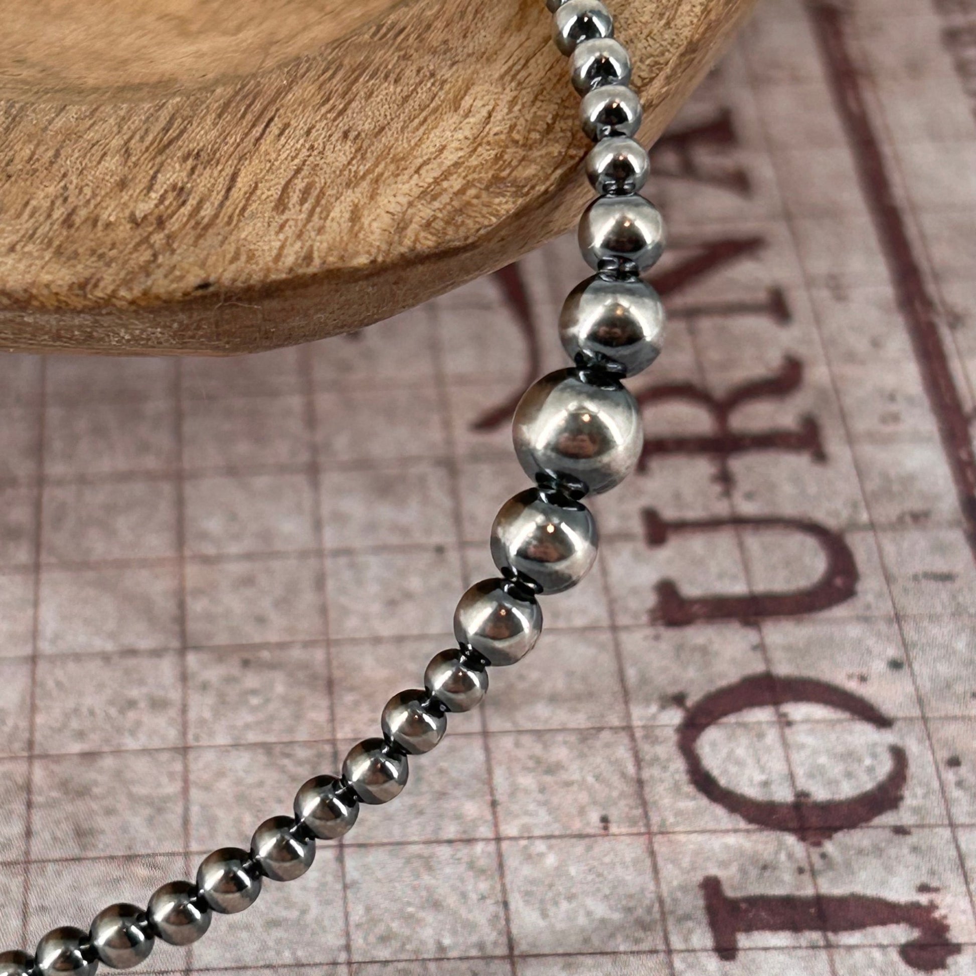 Sterling Pearls 22" Necklace 3mm - 6mm Transition Hand Strung - Turquoise Sunset!