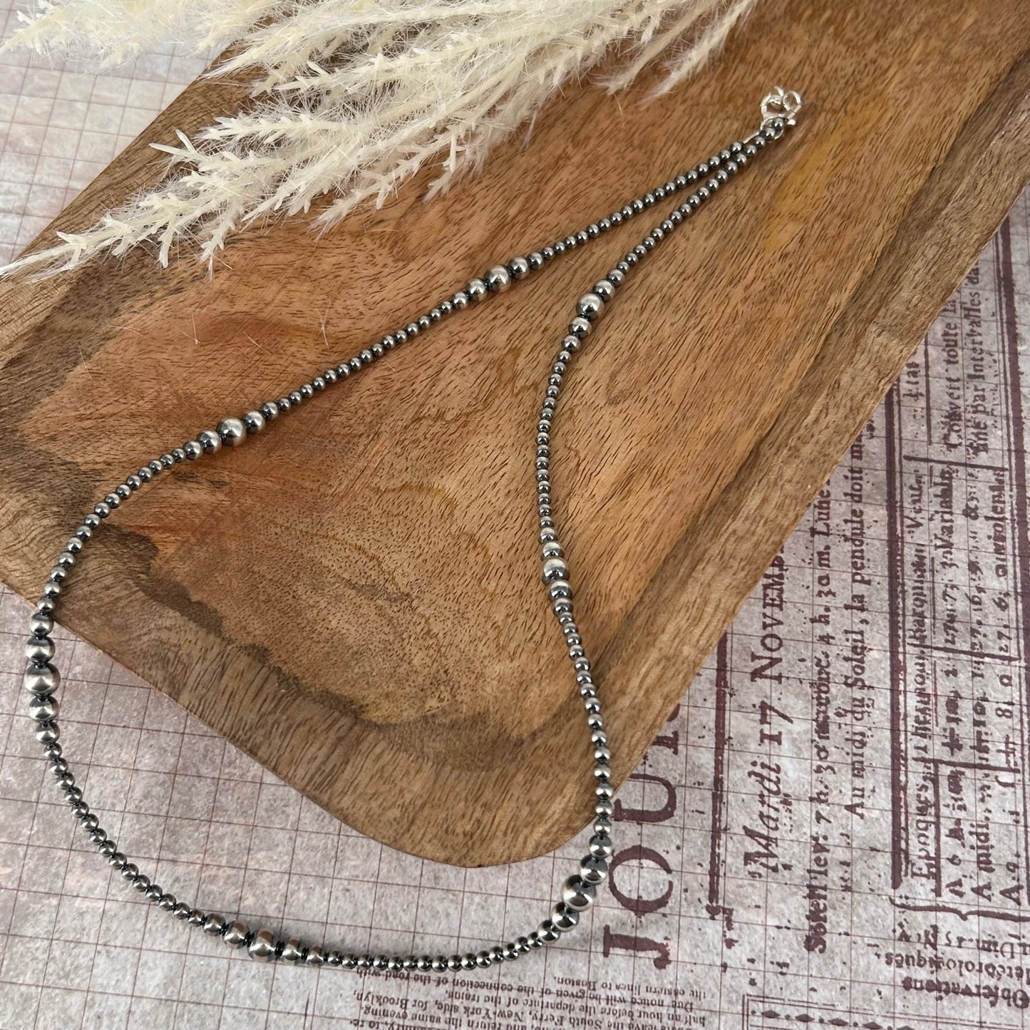 Sterling Pearls 22" Necklace 3mm - 6mm Transition Hand Strung - Turquoise Sunset!
