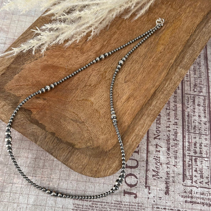 Sterling Pearls 22" Necklace 3mm - 6mm Transition Hand Strung - Turquoise Sunset!