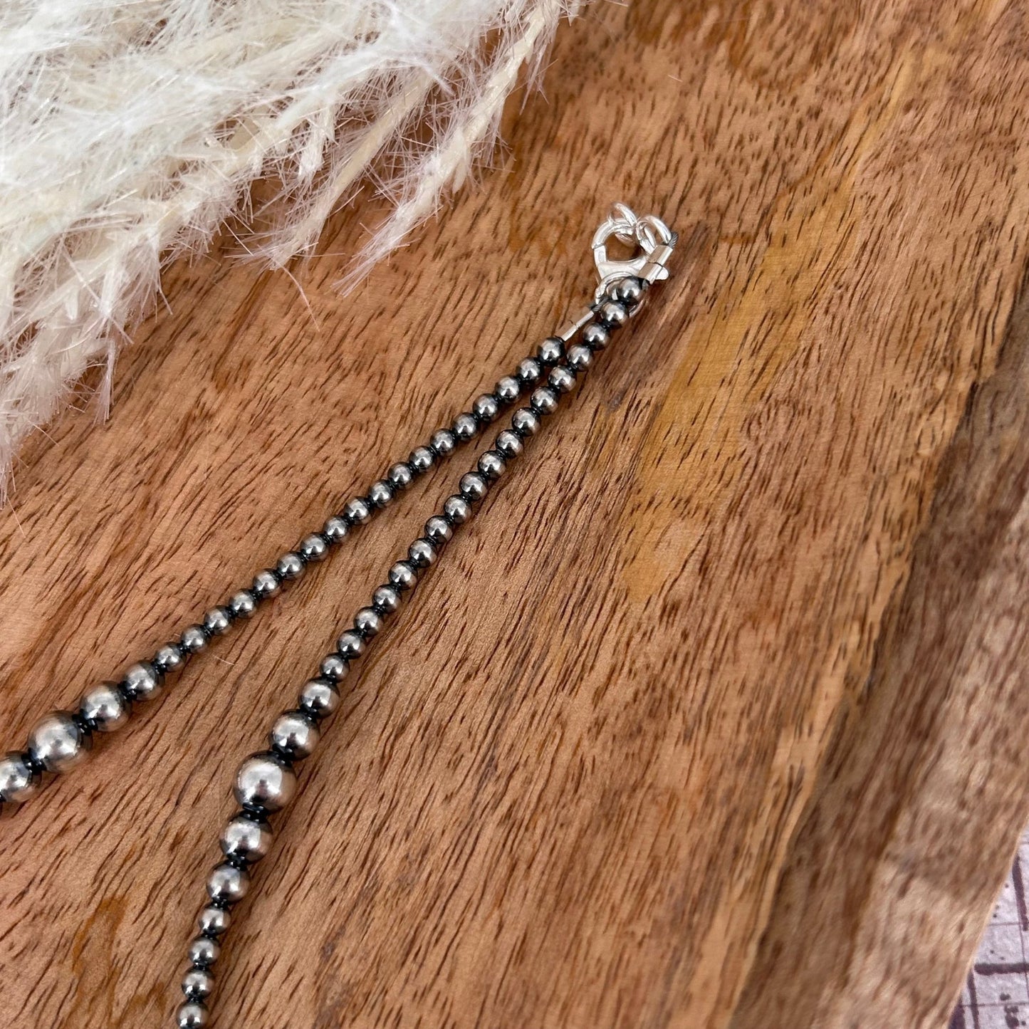 Sterling Pearls 22" Necklace 3mm - 6mm Transition Hand Strung - Turquoise Sunset!