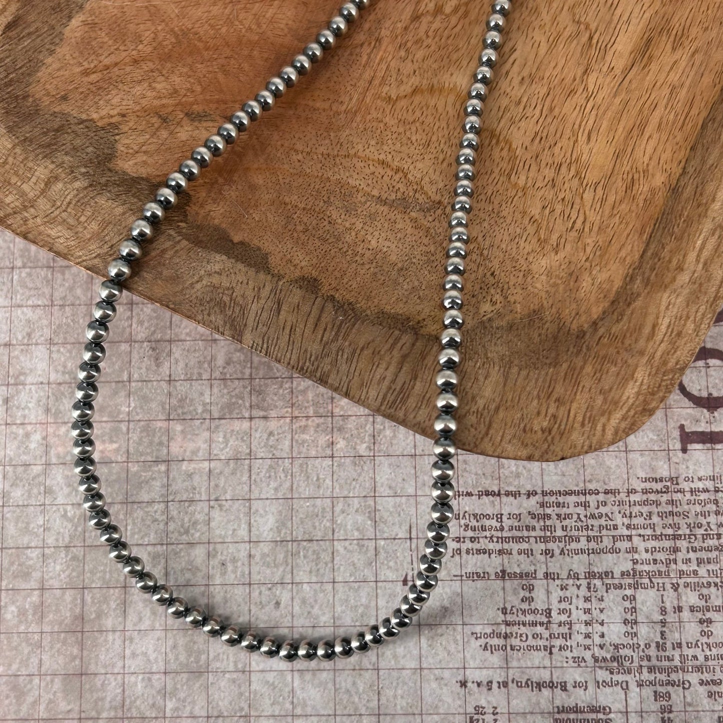 Sterling Pearls 24 inch Necklace 4mm Sterling Silver Hand Strung - Turquoise Sunset!