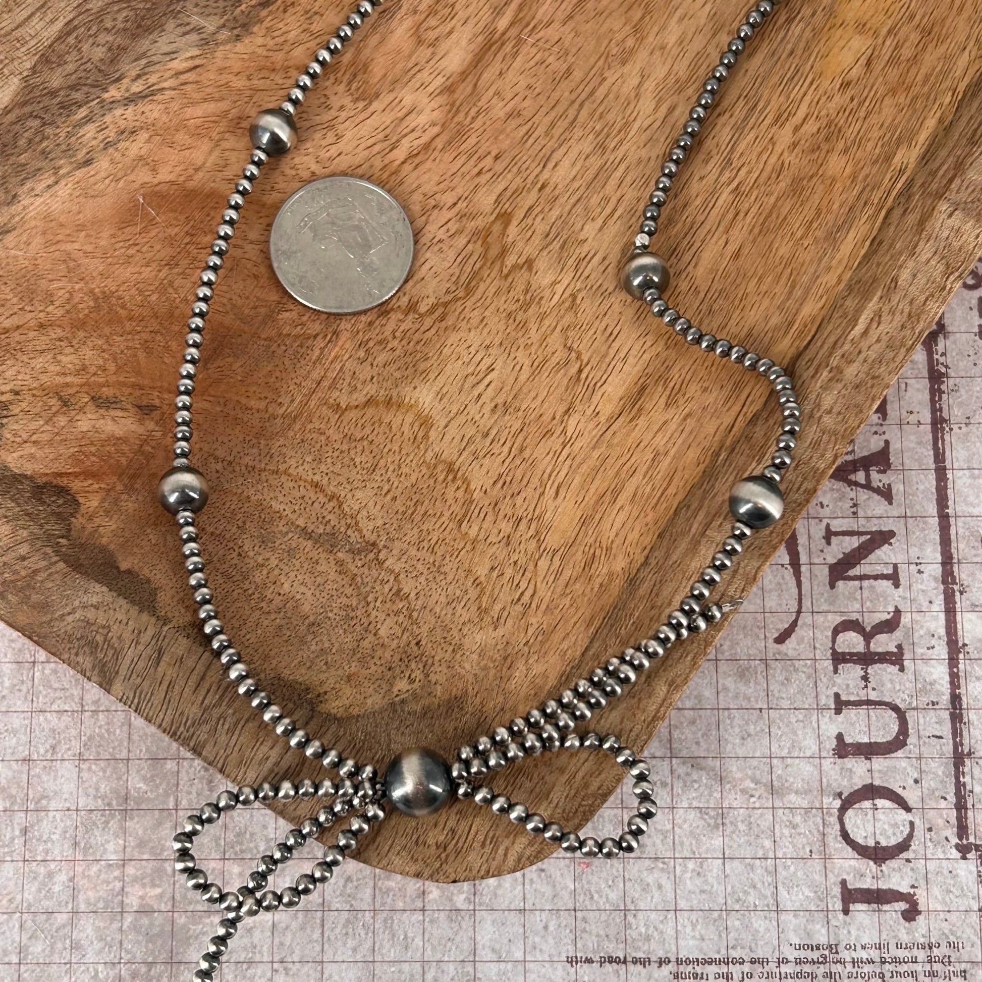 Sterling Pearls Bow 20" Necklace Sterling Silver Hand Strung - Turquoise Sunset!