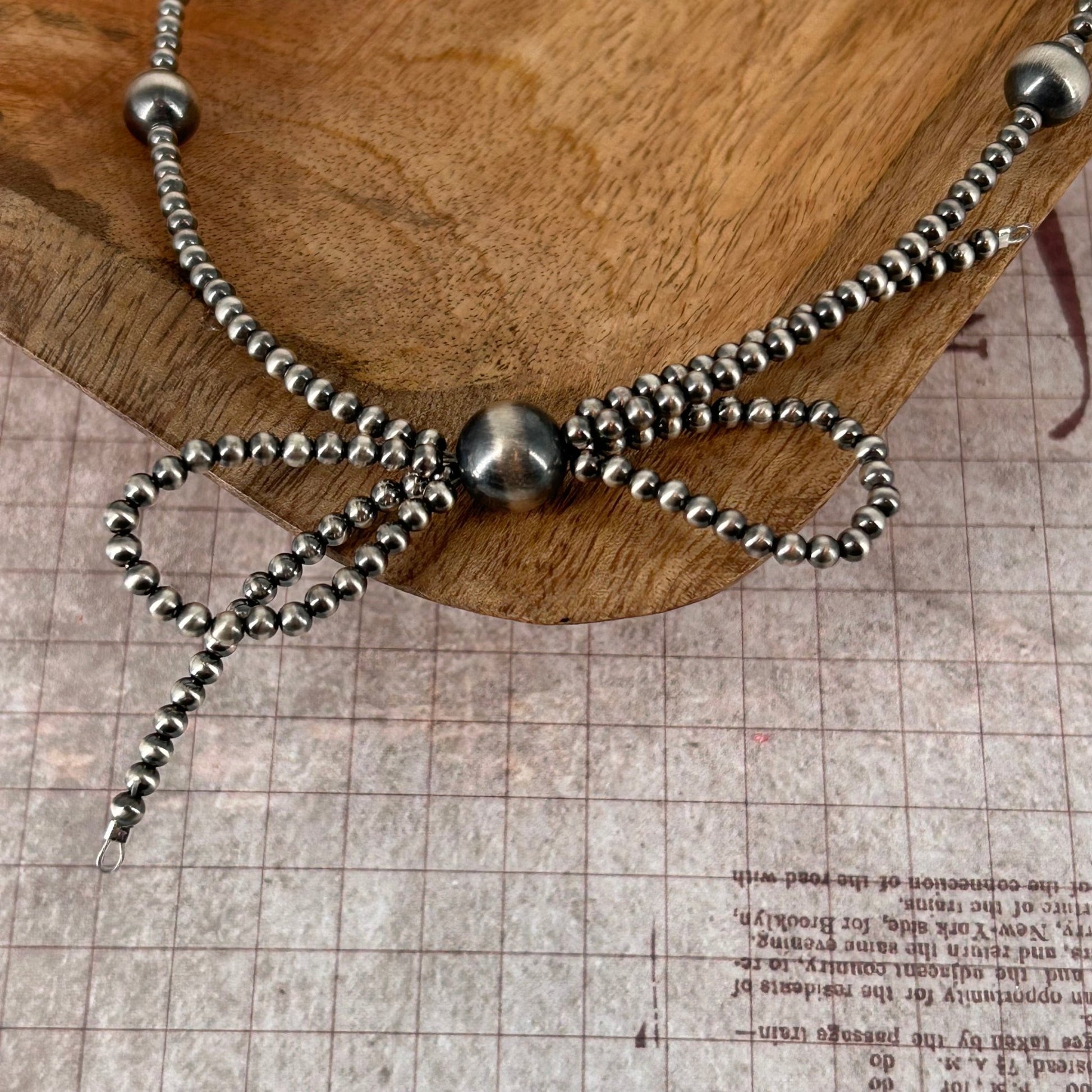 Sterling Pearls Bow 20" Necklace Sterling Silver Hand Strung - Turquoise Sunset!