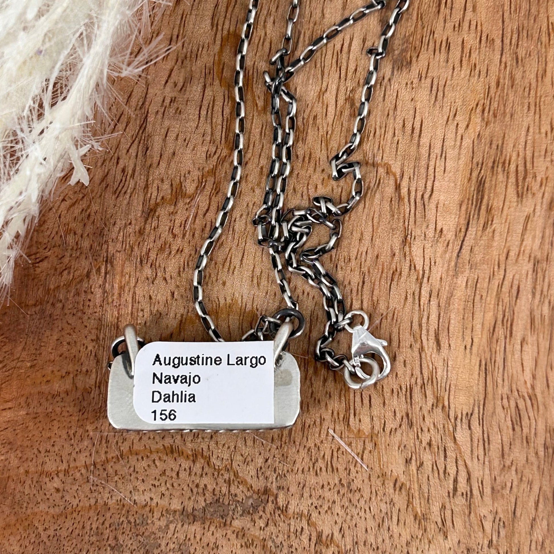 Navajo Sterling Dahlia 1" Bar Necklace - Necklace - Augustine Largo - Turquoise Sunset!