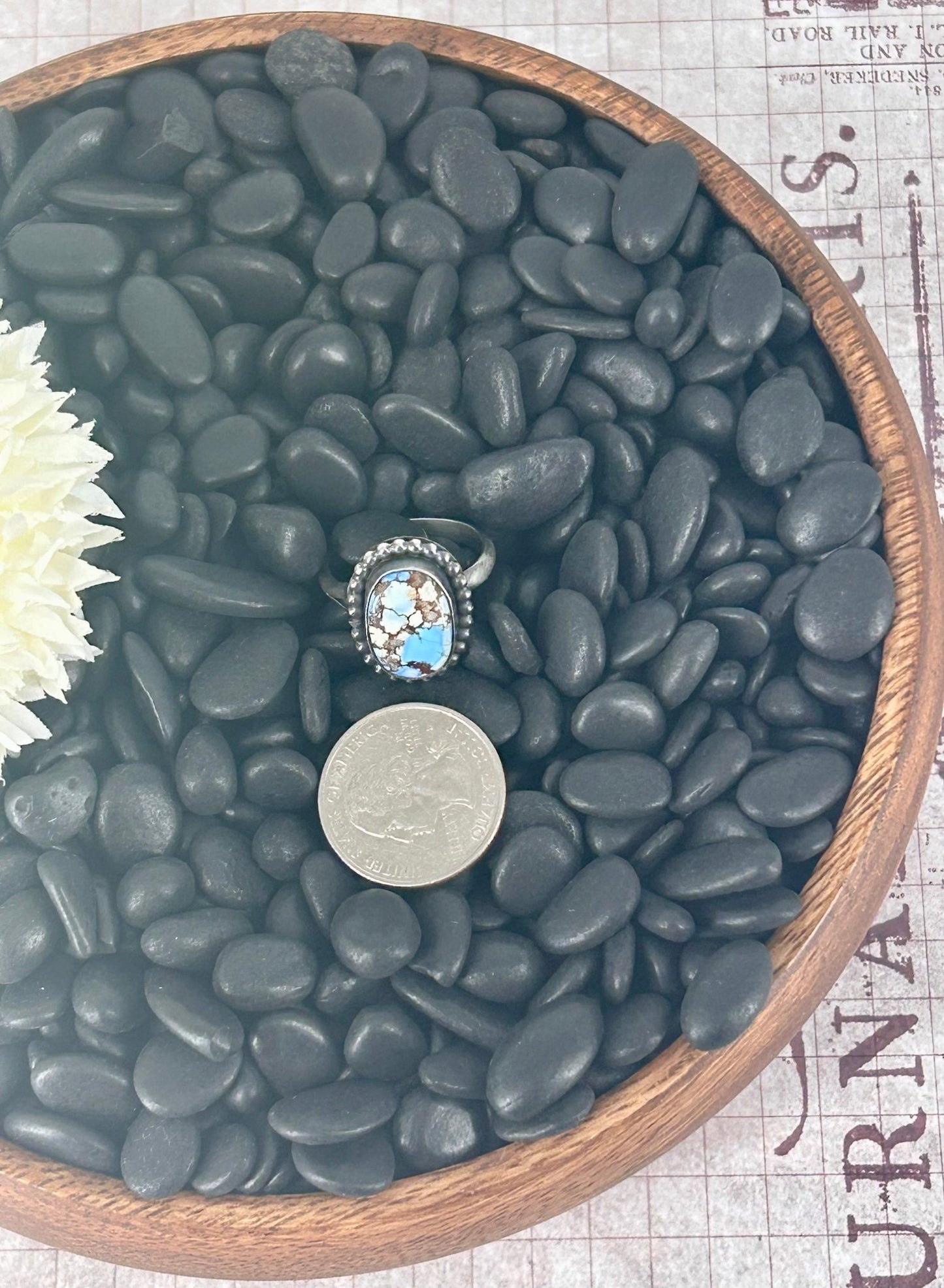 Navajo Sterling Golden Hills Turquoise Ring - Scott Skeets - Turquoise Sunset!