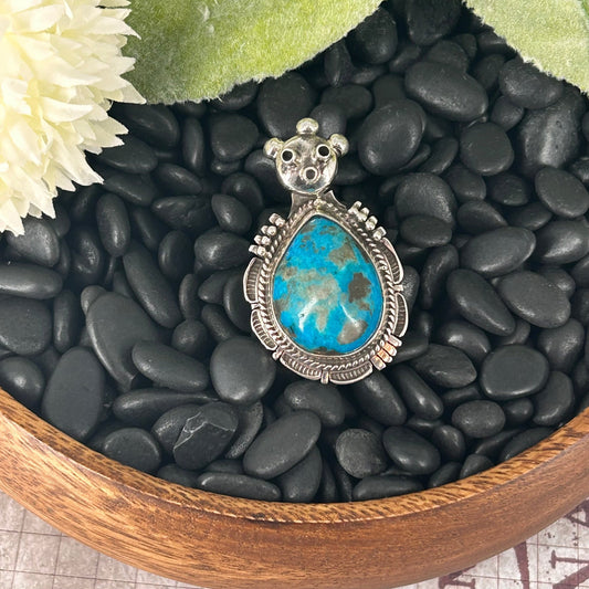 Navajo Sterling Kingman Turquoise Kachina Ring 8 - Rings - Bennie Ration - Turquoise Sunset!