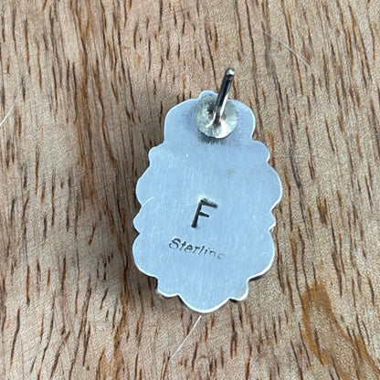Navajo Sterling Kingman Turquoise Teardrop Stud Earrings - Freda Martinez - Turquoise Sunset!