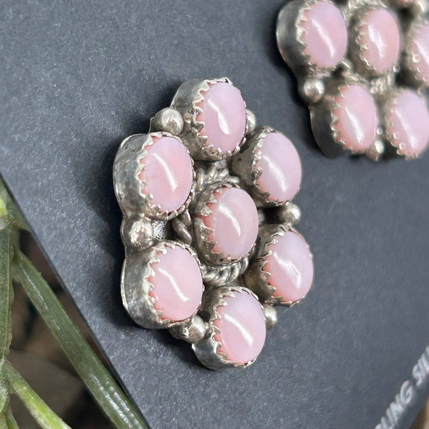 Navajo Sterling Pink Conch Flower Stud Earring - Earrings - Maxine Ramirez - Turquoise Sunset!