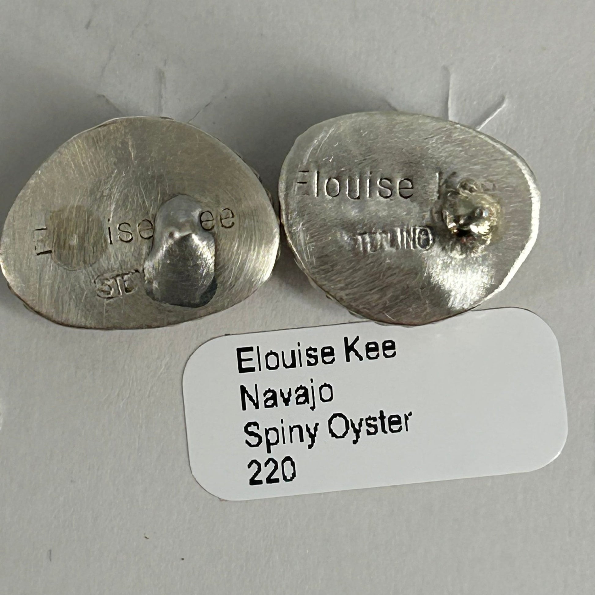 Navajo Sterling Spiny Braided Oval Earrings - Earrings - Elouise Kee - Turquoise Sunset!