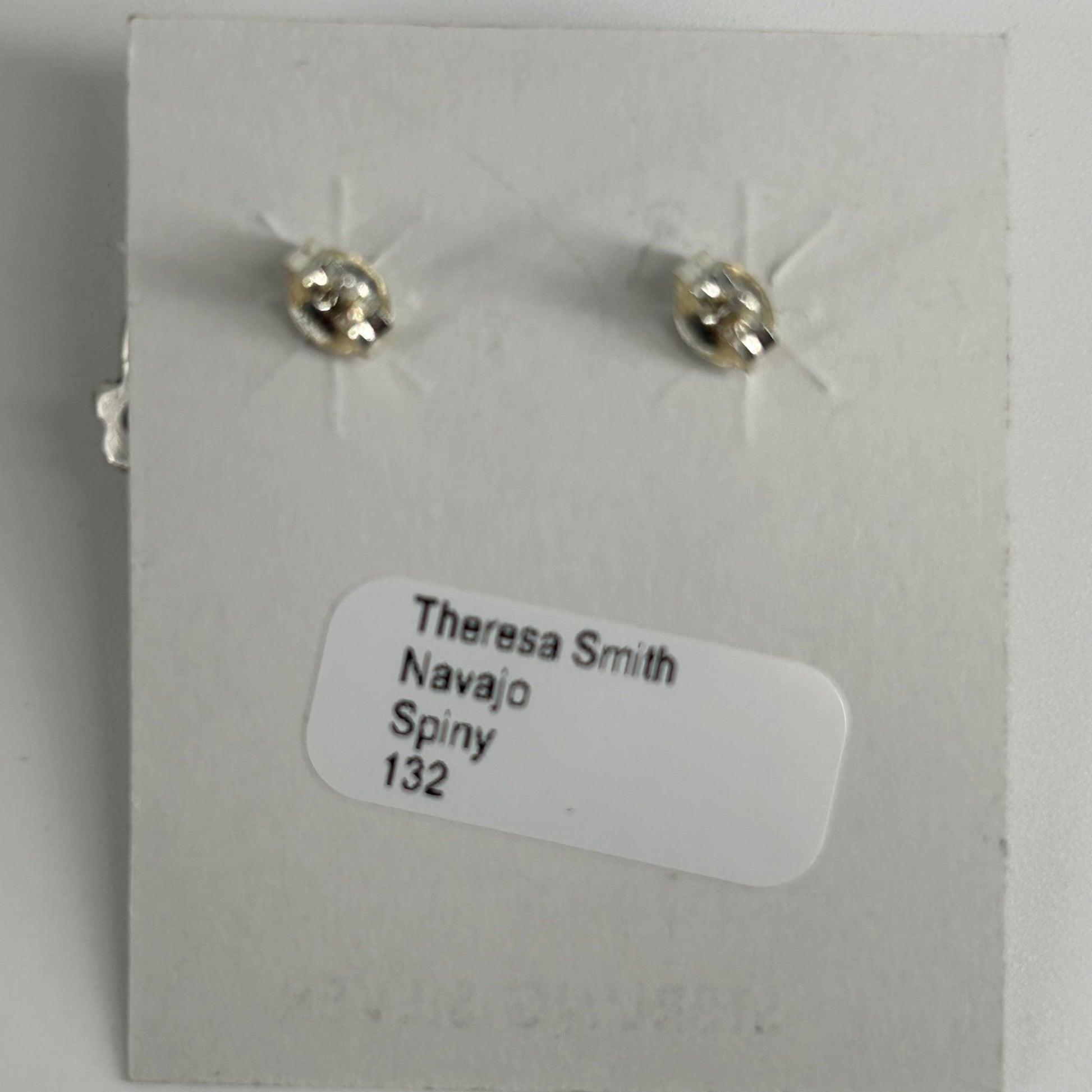 Navajo Sterling Spiny Braided Round Earrings - Earrings - Theresa Smith - Turquoise Sunset!