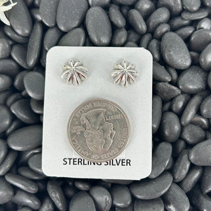 Sterling Stamped Cupcake Stud Earrings - Stamped - Turquoise Sunset!
