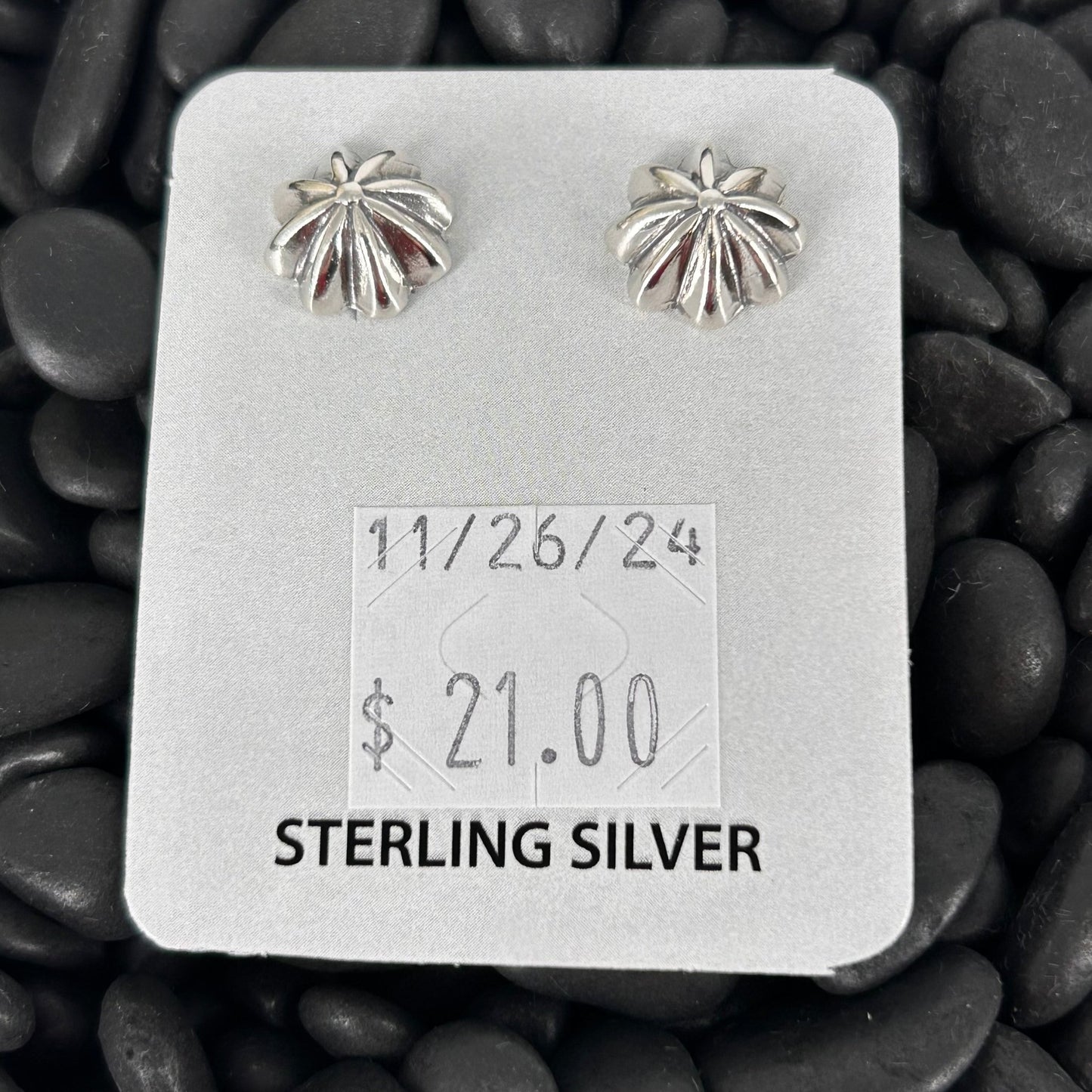 Sterling Stamped Cupcake Stud Earrings - Earrings - Stamped - Turquoise Sunset!