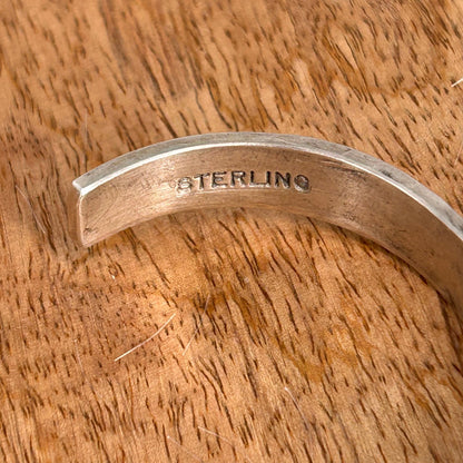 Navajo Sterling Stamped Design Slim Cuff Bracelet - Stamped - Turquoise Sunset!