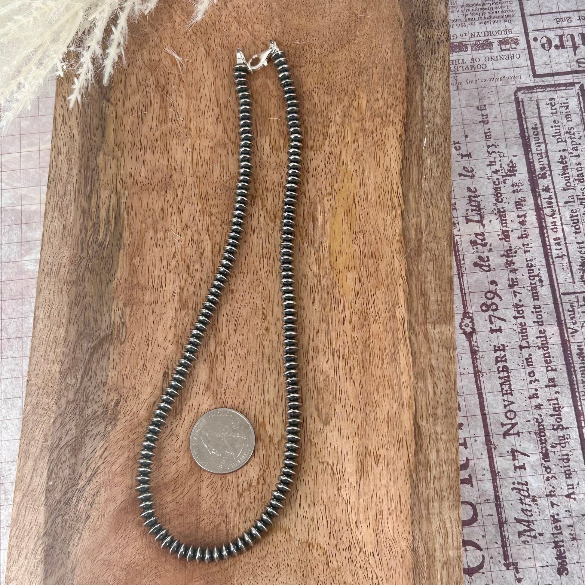 Rondelle 6mm Sterling Pearls 18" Necklace - Turquoise Sunset!