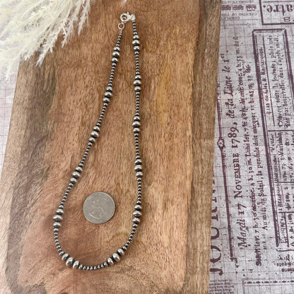 Rondelle Sterling Pearls 18" Necklace 3mm - 8mm - Turquoise Sunset!