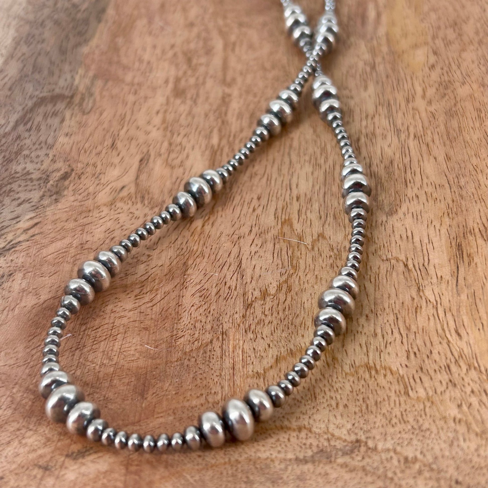 Rondelle Sterling Pearls 18" Necklace 3mm - 8mm - Turquoise Sunset!