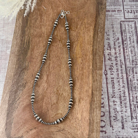 Rondelle Sterling Pearls 18" Necklace 3mm - 8mm - Turquoise Sunset!