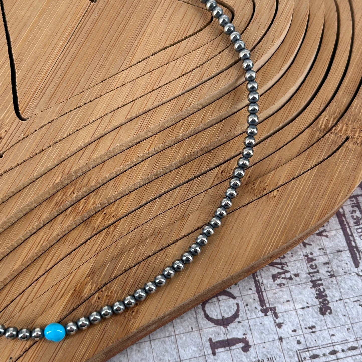 Sterling & Kingman Turquoise 16" Necklace 4mm - Turquoise Sunset!