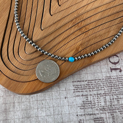 Sterling & Kingman Turquoise 16" Necklace 4mm - Turquoise Sunset!