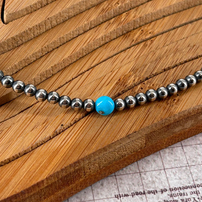 Sterling & Kingman Turquoise 16" Necklace 4mm - Turquoise Sunset!