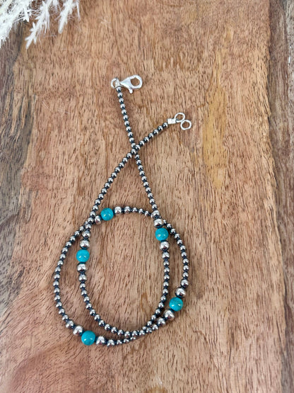 Sterling & Kingman Turquoise 18" Necklace 3mm - 6mm - Turquoise Sunset!