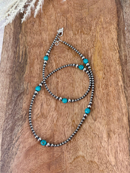 Sterling & Kingman Turquoise 20" Necklace 3mm - 6mm - Turquoise Sunset!