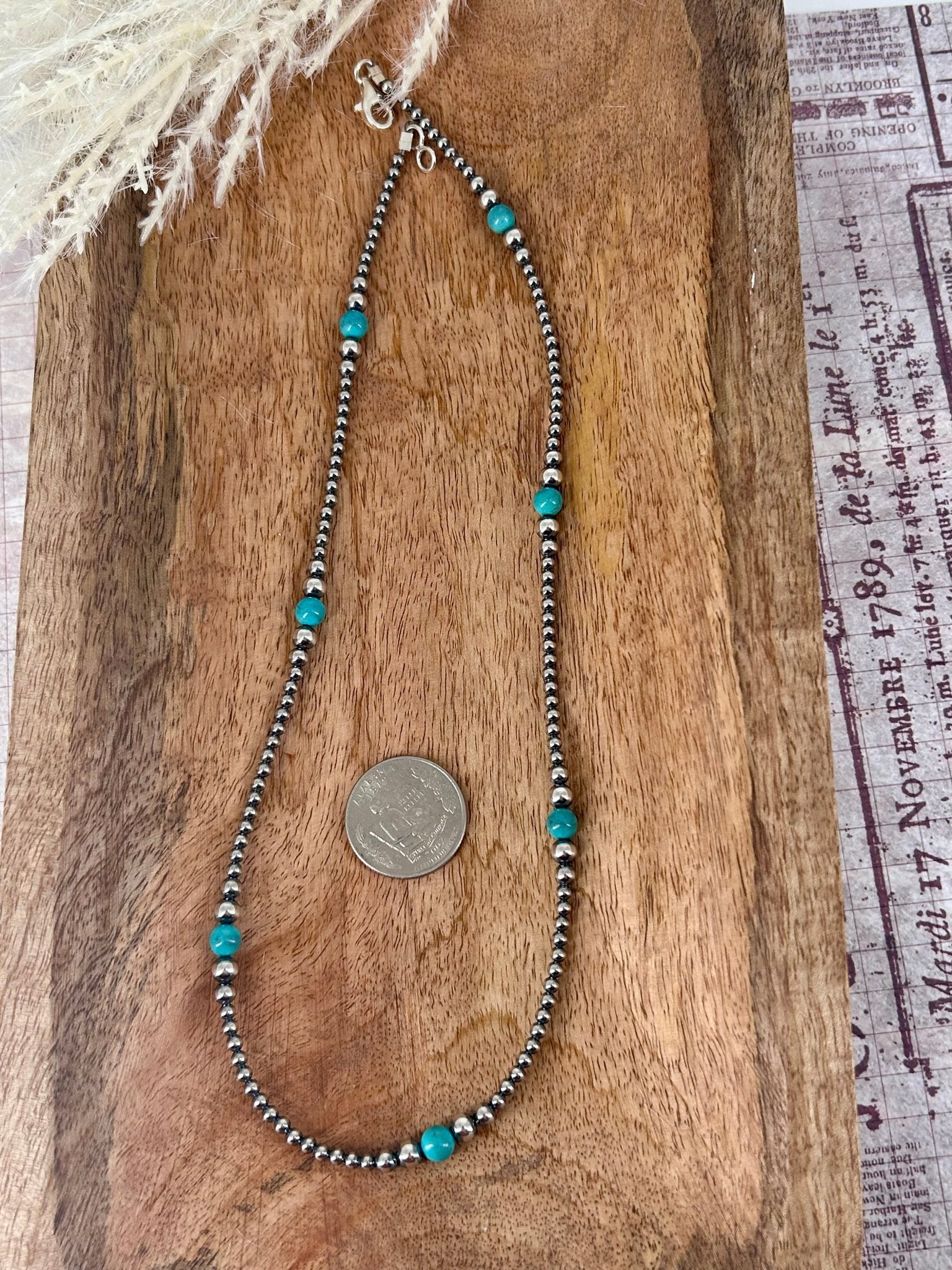 Sterling & Kingman Turquoise 20" Necklace 3mm - 6mm - Turquoise Sunset!