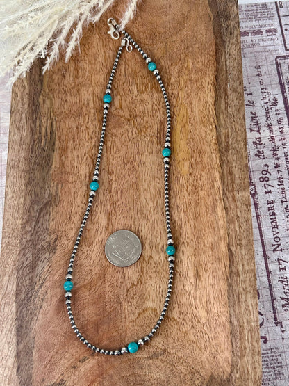 Sterling & Kingman Turquoise 20" Necklace 3mm - 6mm - Turquoise Sunset!