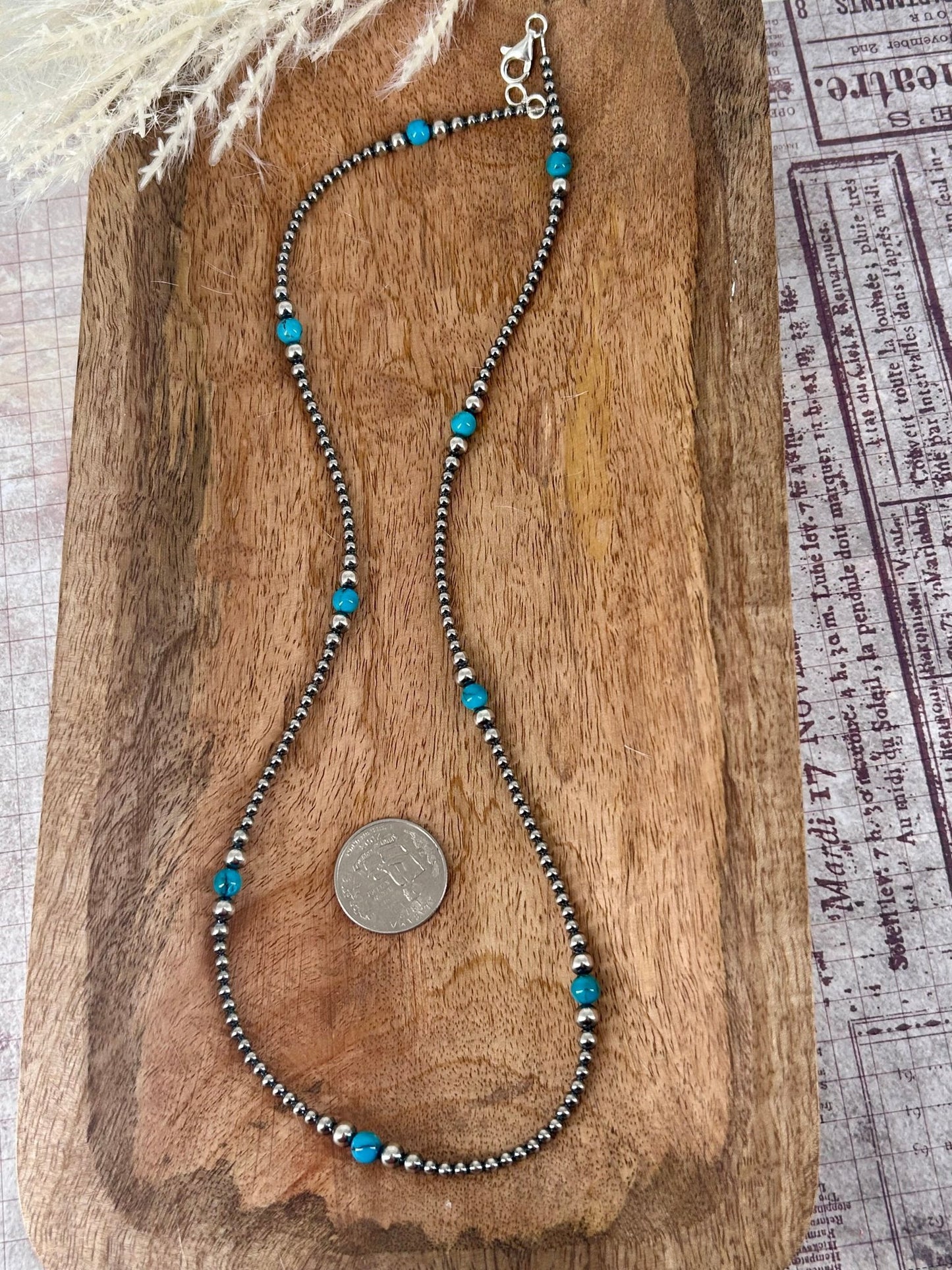 Sterling & Kingman Turquoise 24" Necklace 3mm - 6mm - Turquoise Sunset!