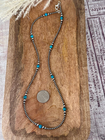 Sterling & Kingman Turquoise 24" Necklace 3mm - 6mm - Turquoise Sunset!