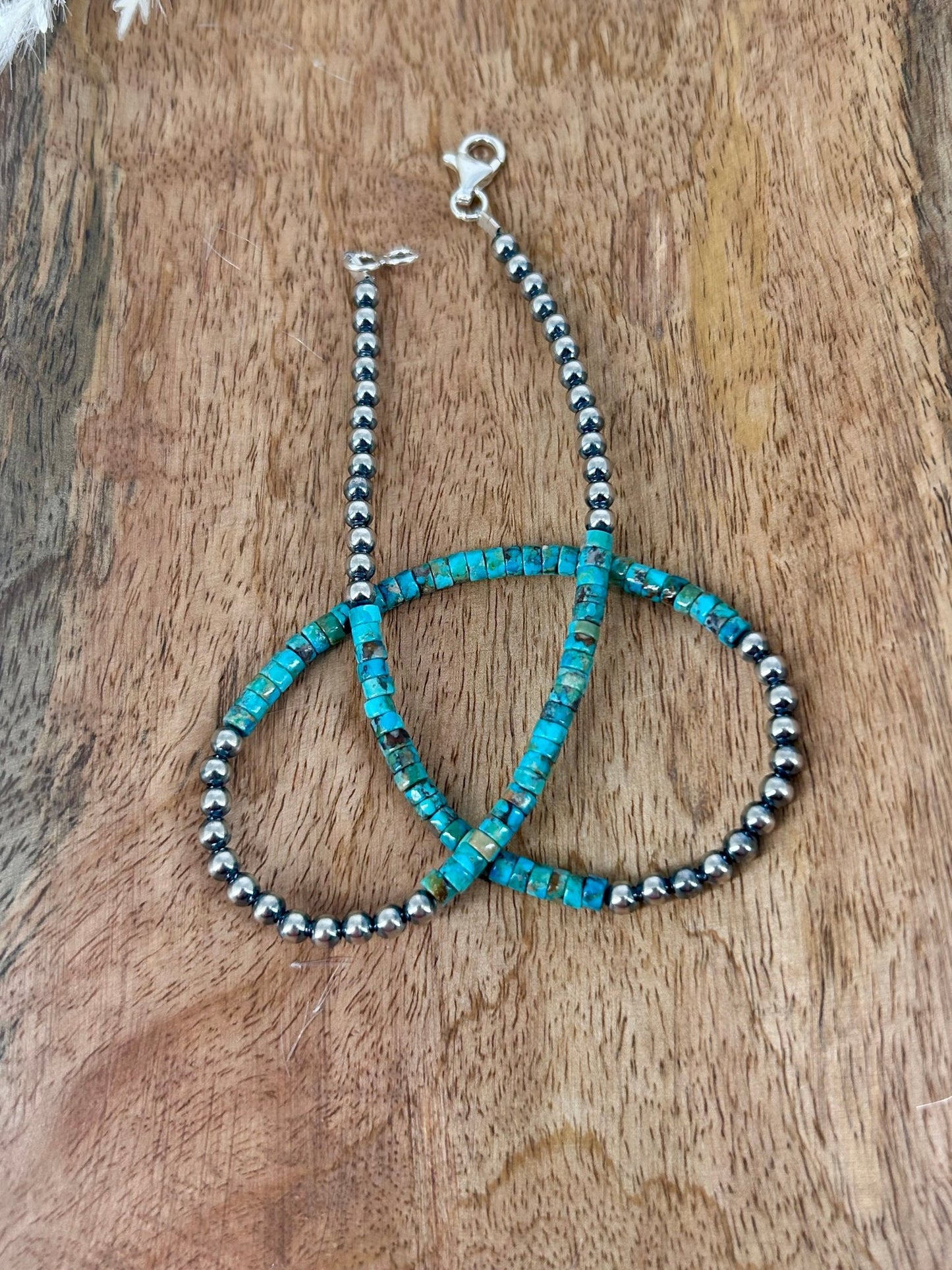 Sterling & Kingman Turquoise 4mm Heishi 16" Necklace - Turquoise Sunset!