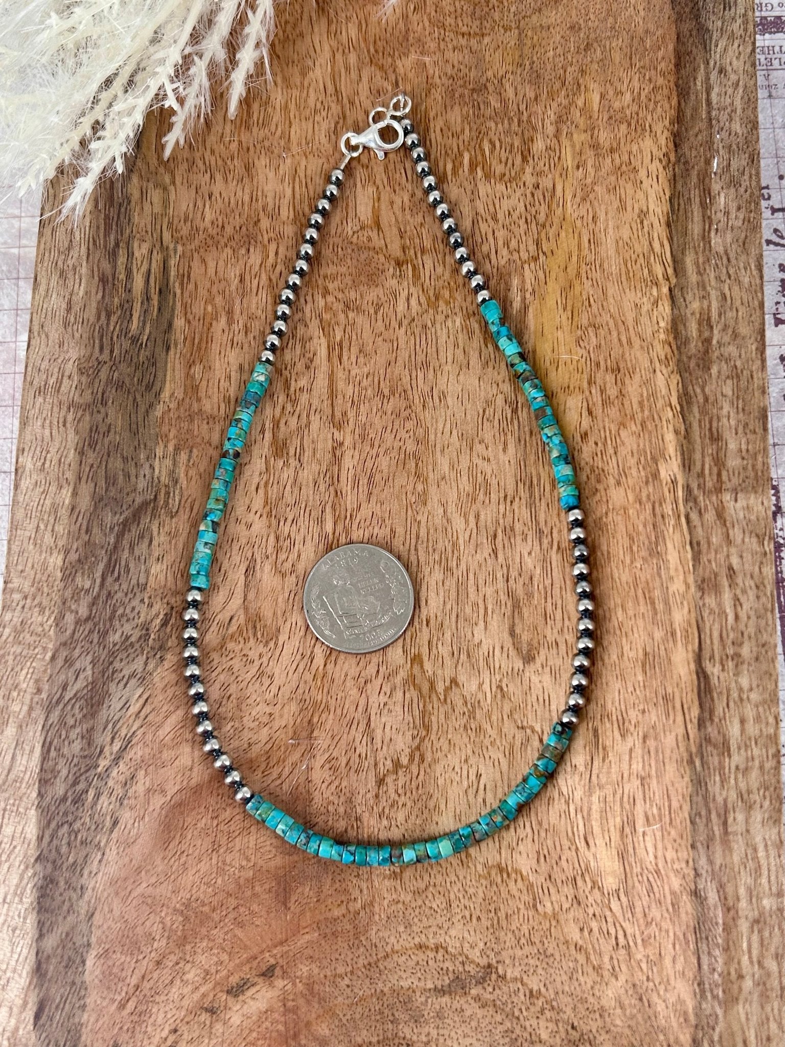 Sterling & Kingman Turquoise 4mm Heishi 16" Necklace - Turquoise Sunset!