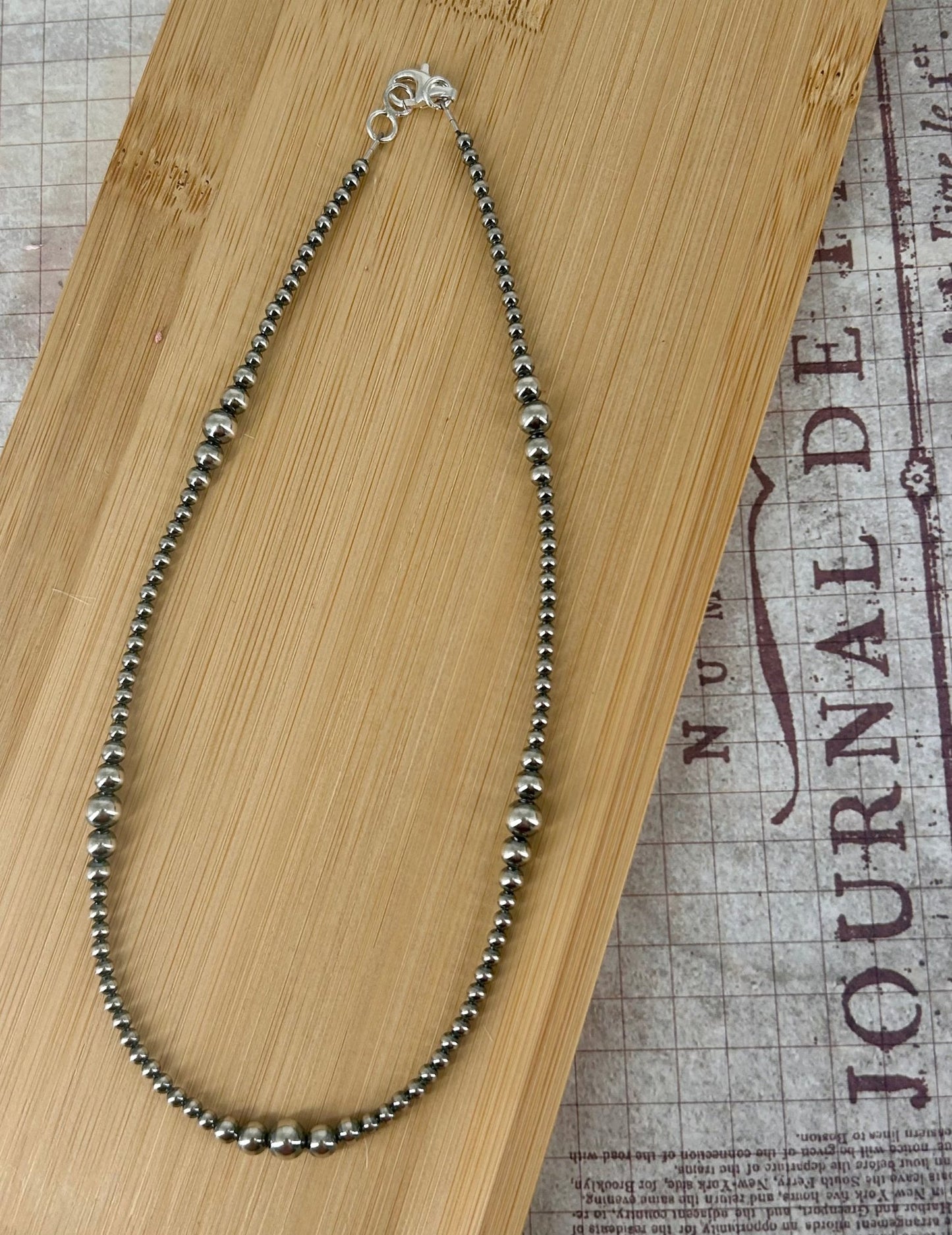 Sterling Pearls 16" Necklace 3mm - 6mm Transition Hand Strung - Turquoise Sunset!