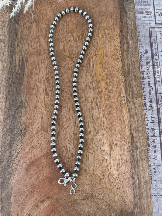Sterling Pearls 18" Necklace 6mm Hand Strung - Turquoise Sunset!