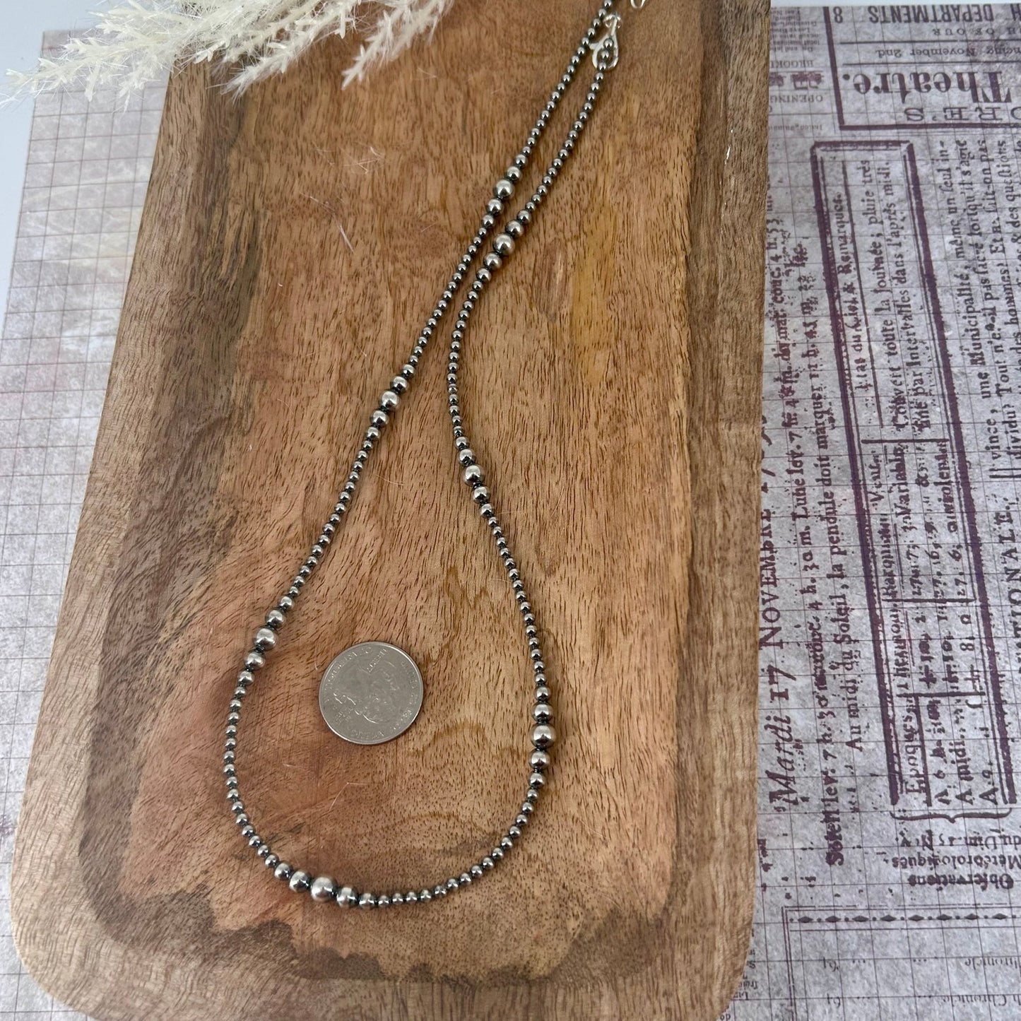 Sterling Pearls 20" Necklace 3mm - 6mm Transition Hand Strung - Turquoise Sunset!