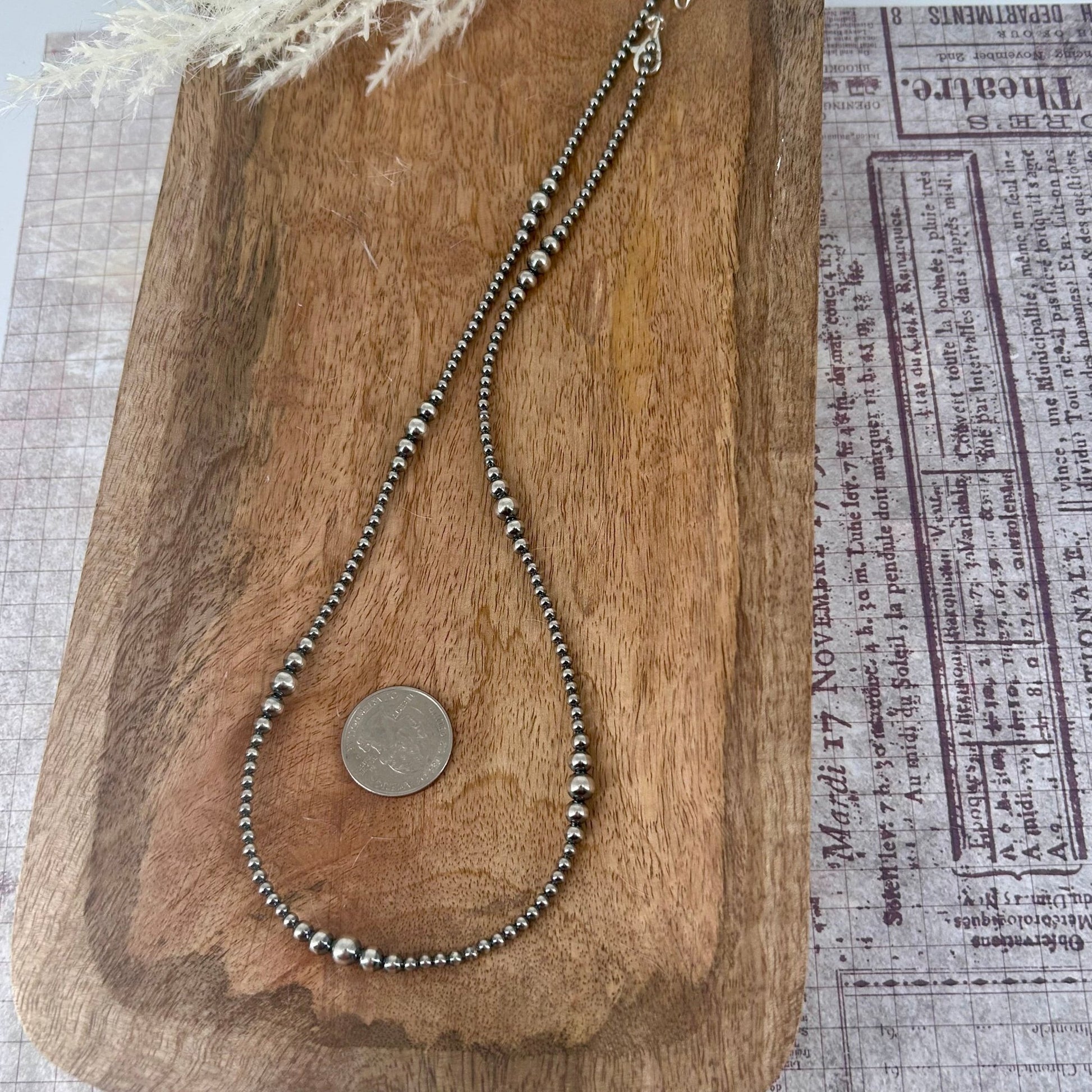 Sterling Pearls 20" Necklace 3mm - 6mm Transition Hand Strung - Turquoise Sunset!