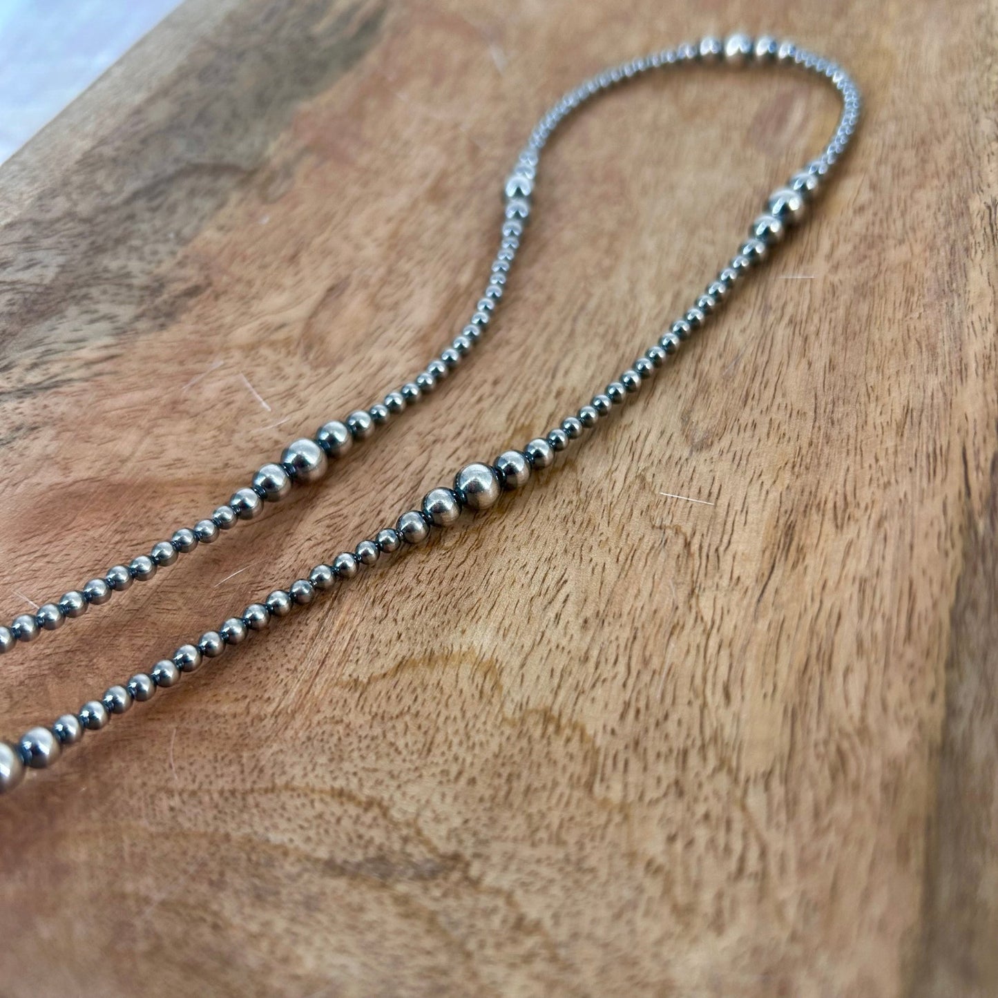 Sterling Pearls 20" Necklace 3mm - 6mm Transition Hand Strung - Turquoise Sunset!