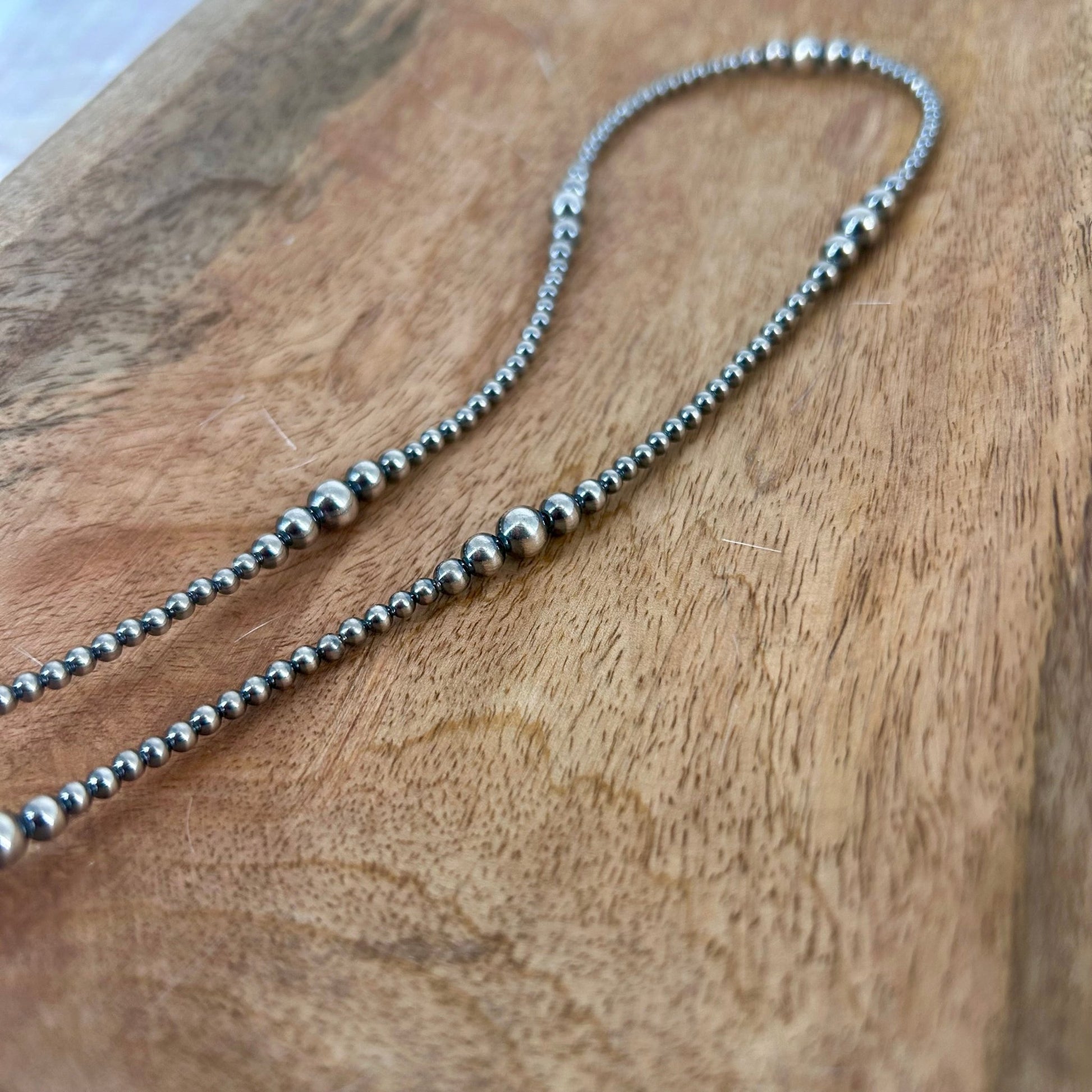 Sterling Pearls 20" Necklace 3mm - 6mm Transition Hand Strung - Turquoise Sunset!