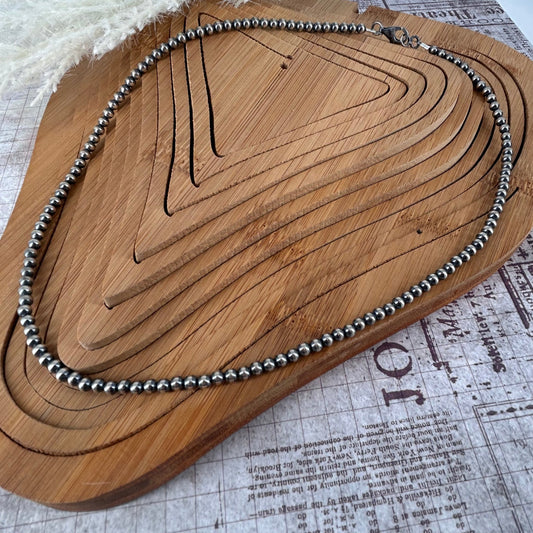 Sterling Pearls 20" Necklace 4mm Hand Strung - Turquoise Sunset!