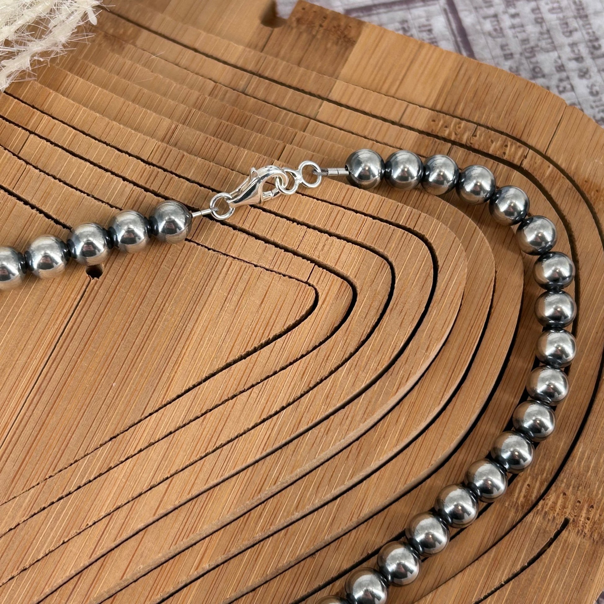 Sterling Pearls 20" Necklace 8mm Hand Strung - Turquoise Sunset!
