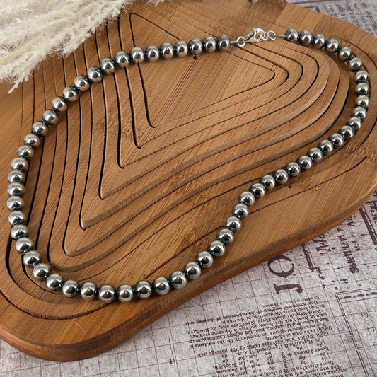 Sterling Pearls 20" Necklace 8mm Hand Strung - Turquoise Sunset!
