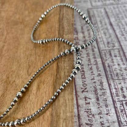 Sterling Pearls 22" Necklace 3mm - 6mm Transition Hand Strung - Turquoise Sunset!