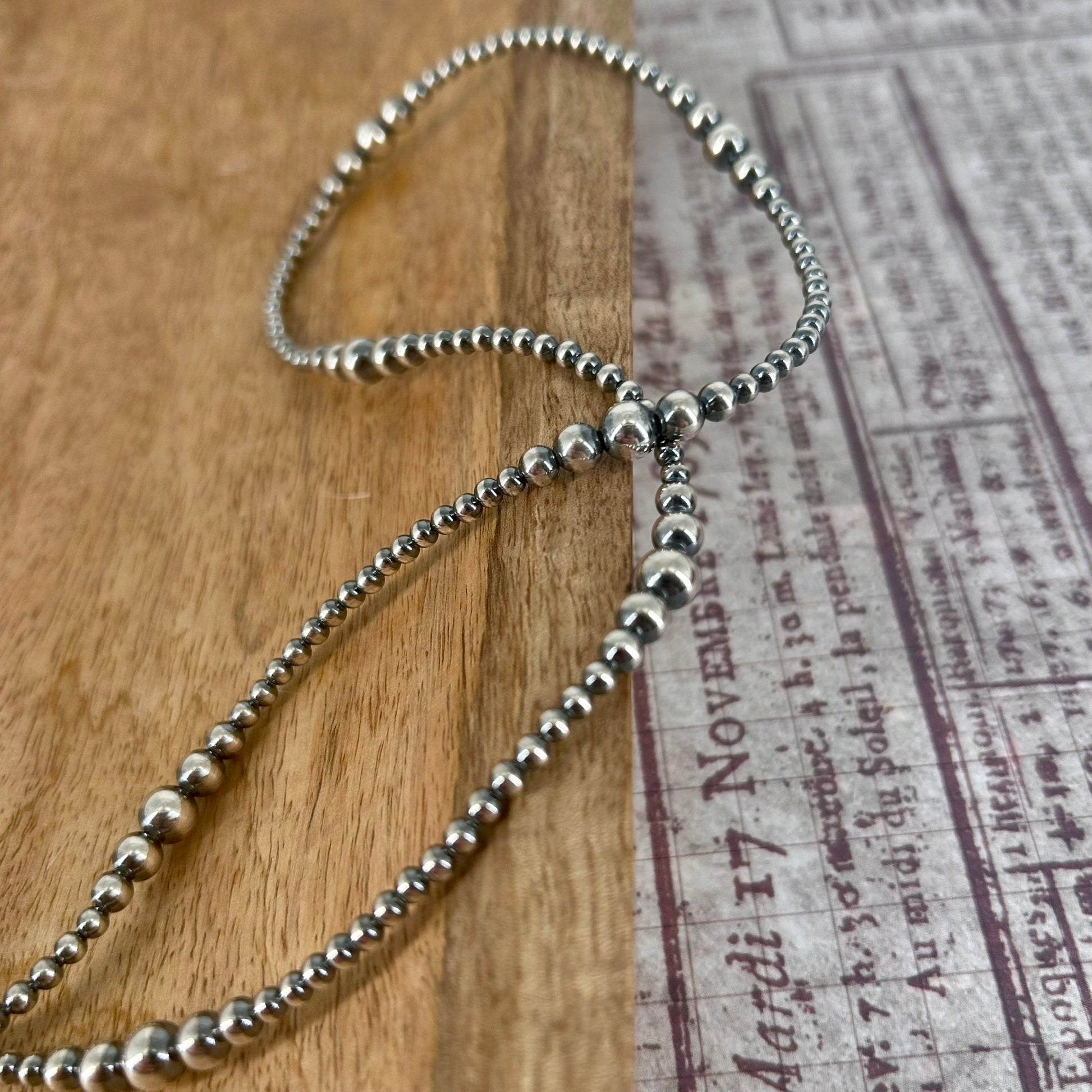Sterling Pearls 24" Necklace 3mm - 6mm Transition Hand Strung - Turquoise Sunset!