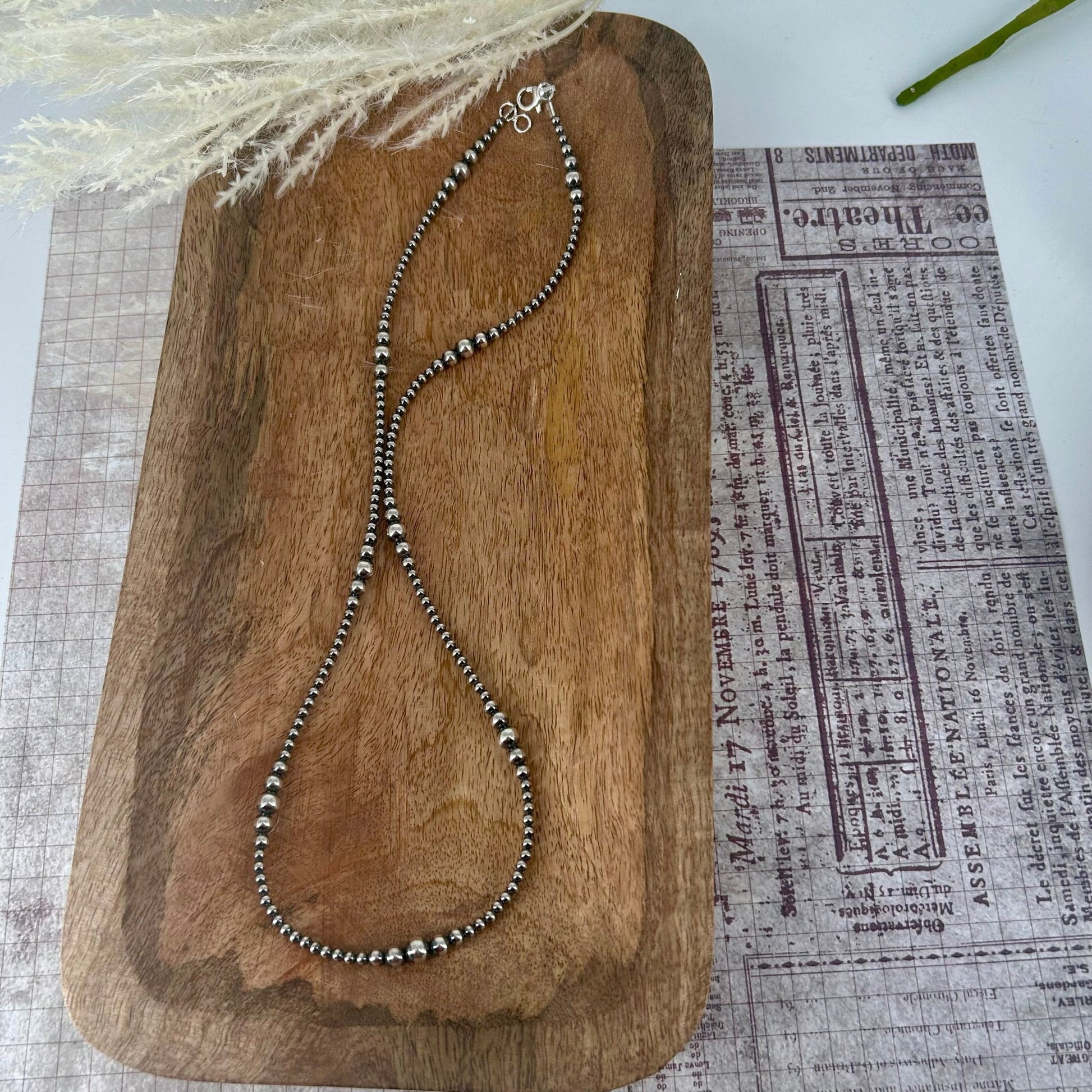 Sterling Pearls 24" Necklace 3mm - 6mm Transition Hand Strung - Turquoise Sunset!