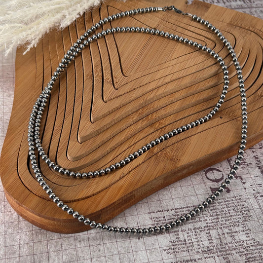 Sterling Pearls 36" Necklace 4mm Hand Strung - Turquoise Sunset!
